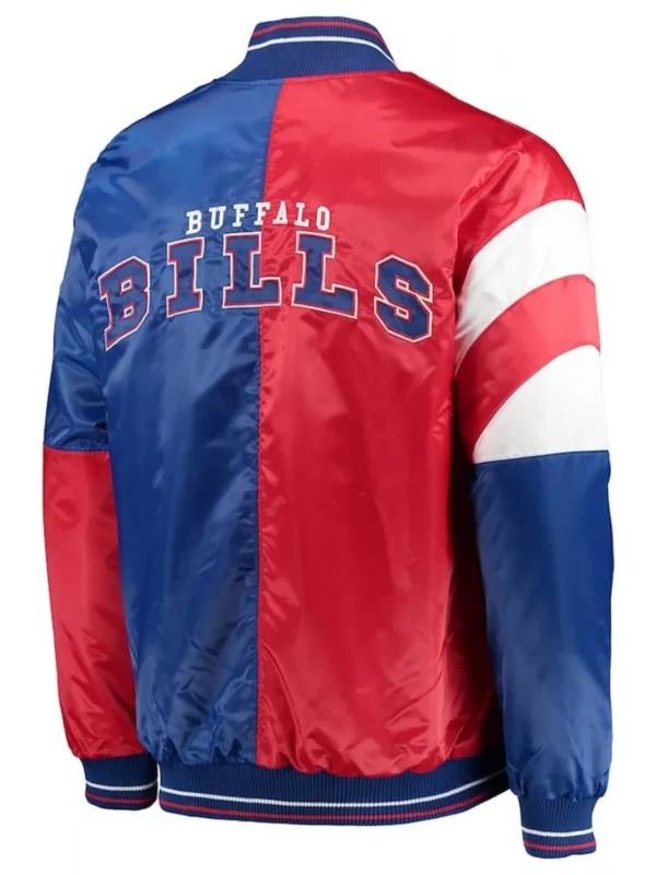 Buffalo Bills Leader Full-Snap Blue and Red Satin Jacket