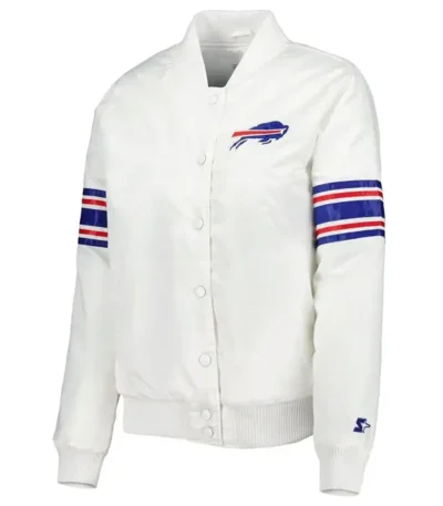 Buffalo Bills Line Up White Satin Jacket