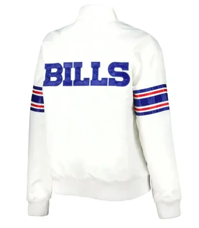 Buffalo Bills Line Up White Satin Jacket