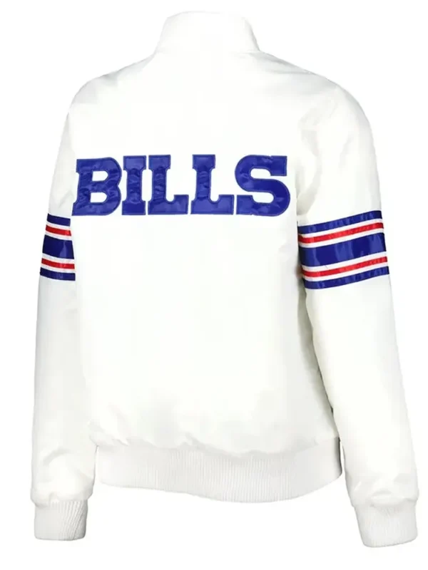 Buffalo Bills Line Up White Satin Jacket