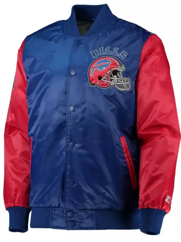 Buffalo Bills Locker Room Throwback Royal Blue and Red Jacket
