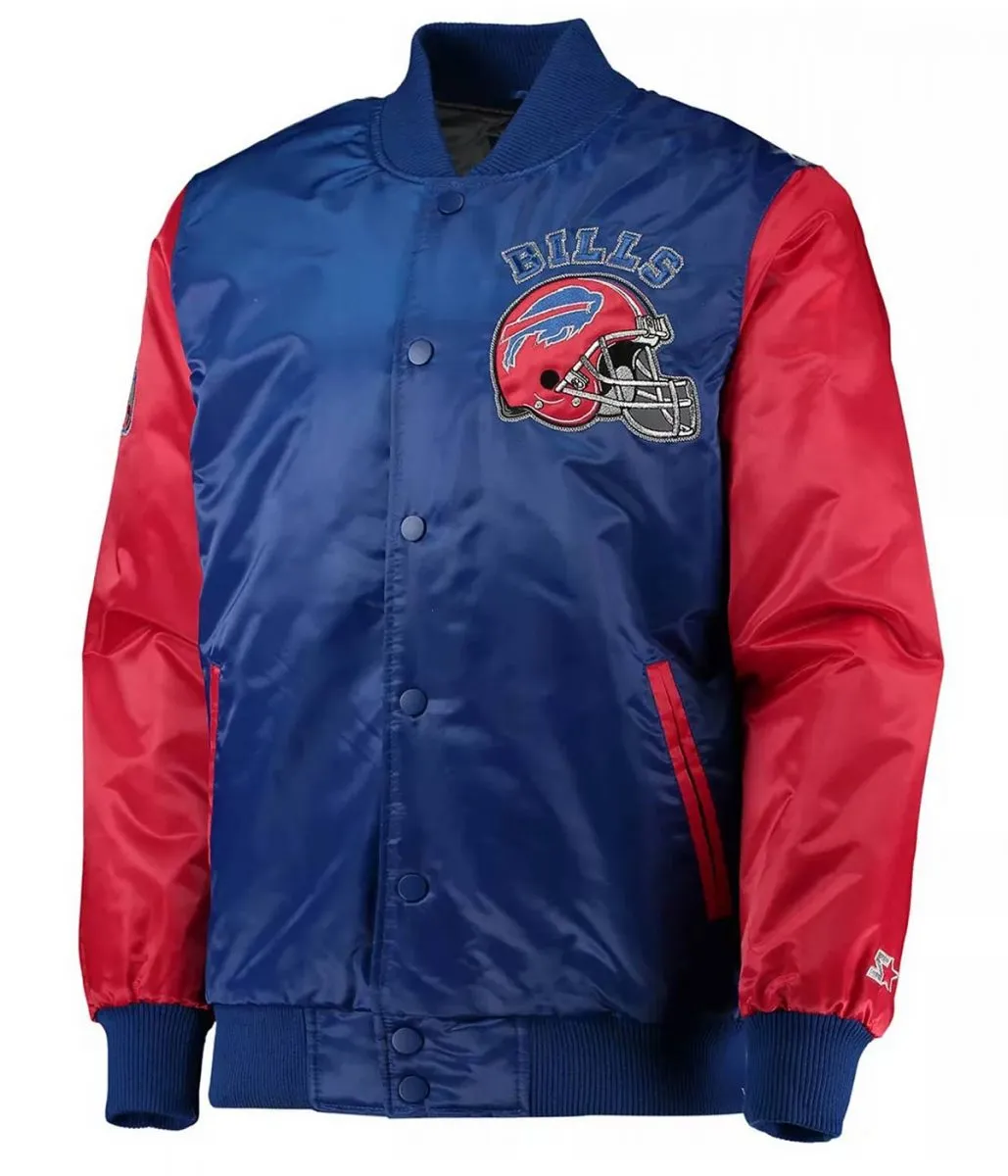 Buffalo Bills Locker Room Throwback Royal Blue and Red Jacket Buffalo Bills Locker Room Throwback Royal Blue and Red Jacket