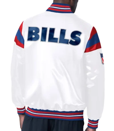 Buffalo Bills Midweight White Satin Jacket