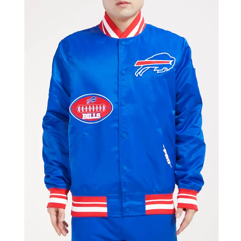 Buffalo Bills Old English Classic Rib Satin Jacket Buffalo Bills Old English Classic Rib Satin Jacket