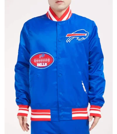 Buffalo Bills Old English Rib Royal Satin Jacket