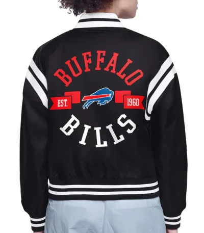 Buffalo Bills Printed Logo Varsity Satin Jacket