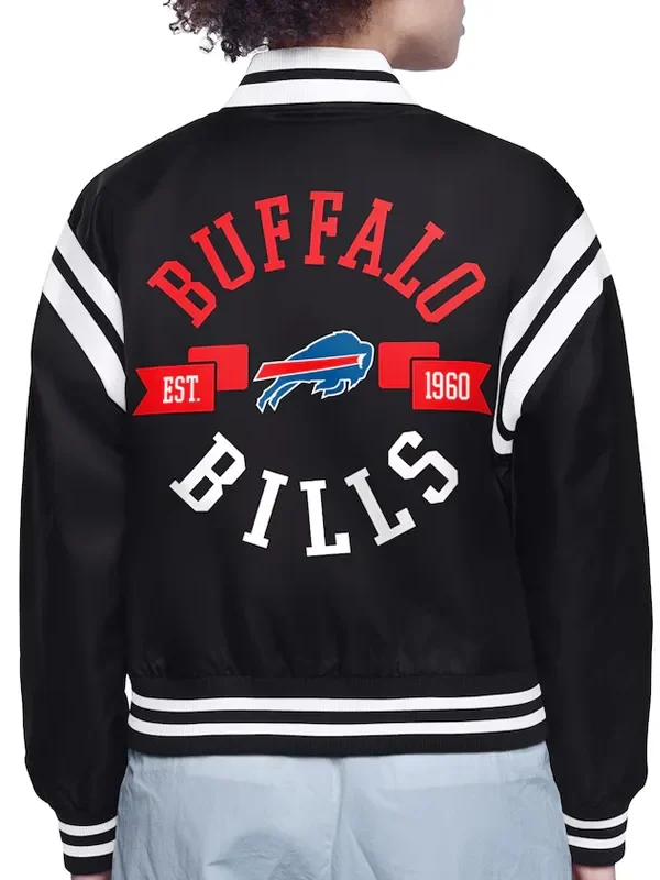 Buffalo Bills Printed Logo Varsity Satin Jacket