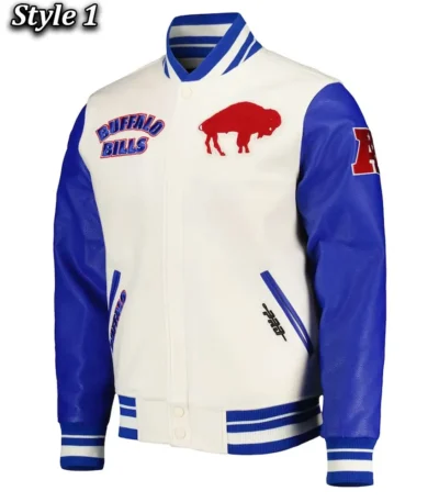 Buffalo Bills Retro Classic Royal and Cream Varsity Jacket