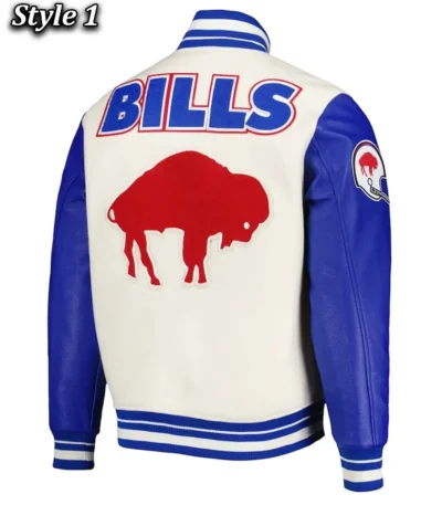 Buffalo Bills Retro Classic Royal and Cream Varsity Jacket