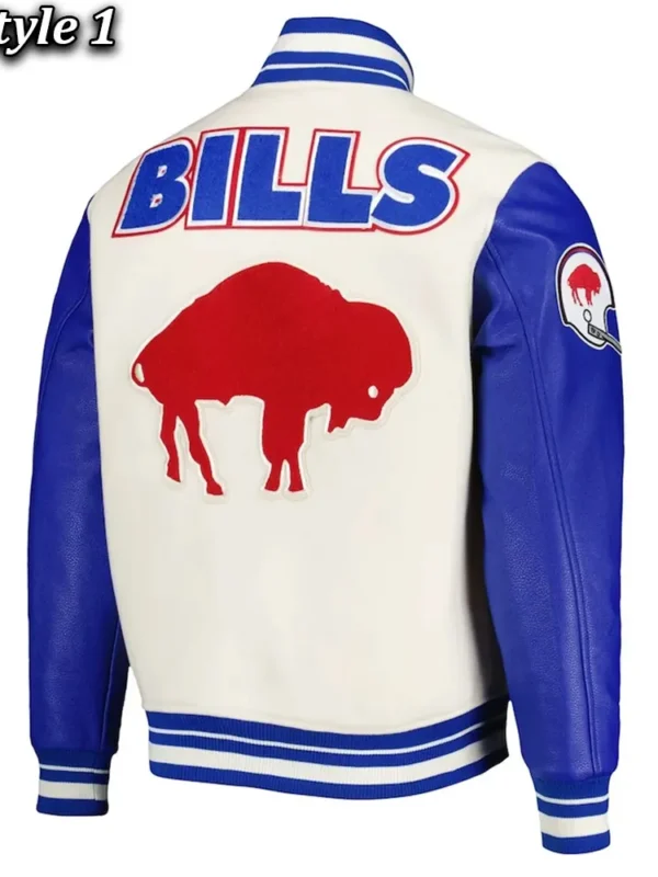 Buffalo Bills Retro Classic Royal and Cream Varsity Jacket