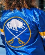 Buffalo Sabres Royal Snap Up Varsity Satin Jacket