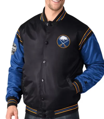 Buffalo Sabres Global Series Black and Blue Jacket