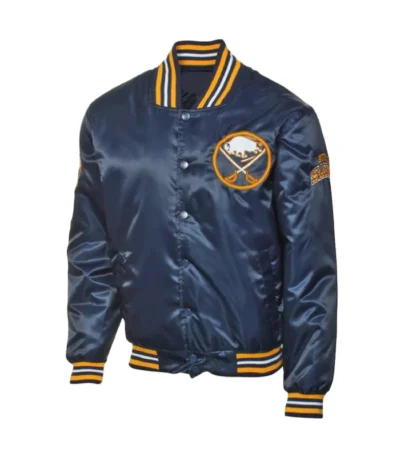 Buffalo Sabres Navy Blue/Gold Satin Jacket