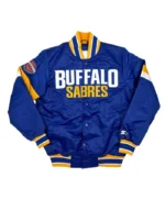 Buffalo Sabres Royal Snap Up Varsity Satin Jacket