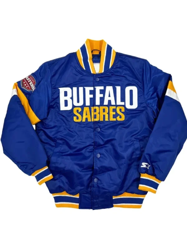 Buffalo Sabres Royal Snap Up Varsity Satin Jacket