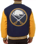 Buffalo Sabres Yellow and Navy Blue Varsity Jacket