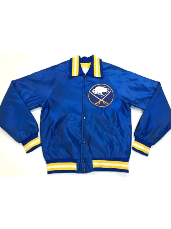 Buffalo Sabres Vintage Blue Bomber Satin Jacket