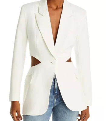 Abigail Selling The City White Cut Out Blazer