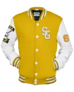 Golf Yellow And White Stegaro Varsity Jacket