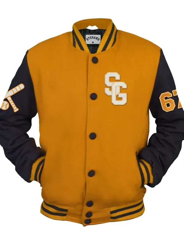Stegaro Base Ball Yellow And Black Varsity Jacket