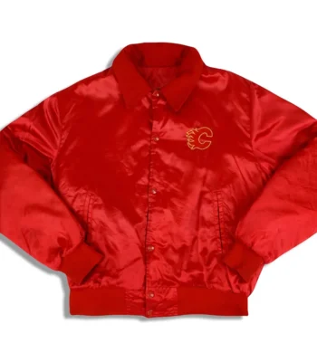 Calgary Flames 1990s Red Satin Jacket