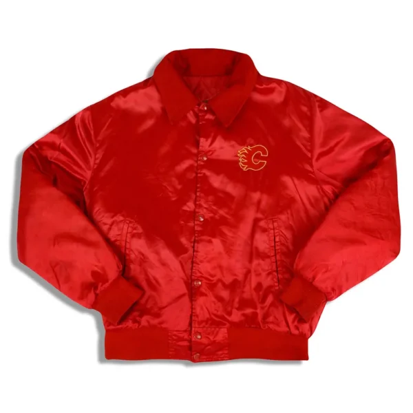 Calgary Flames 1990s Red Satin Jacket