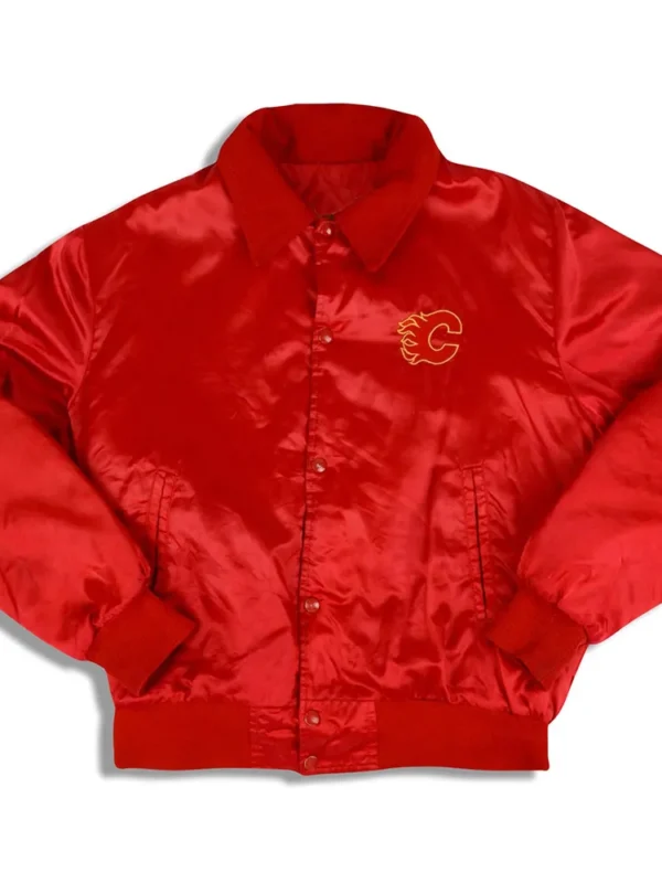 Calgary Flames 1990s Red Satin Jacket