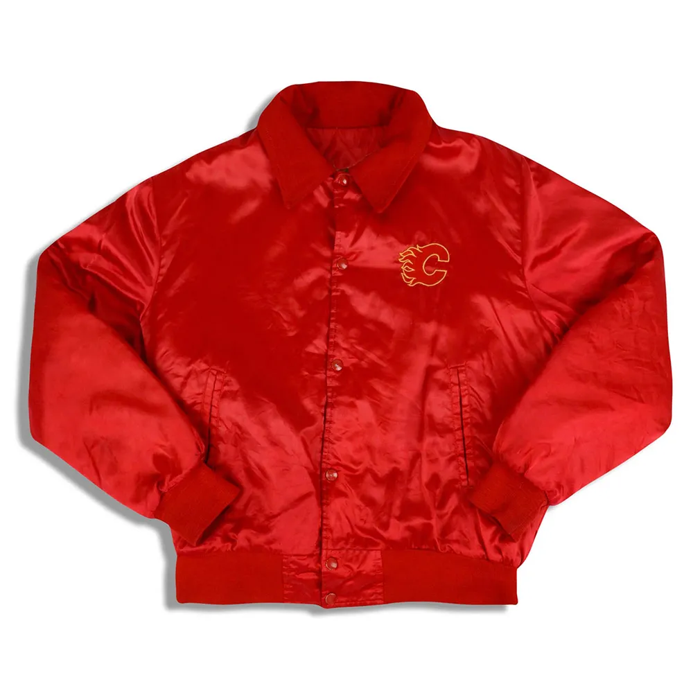 Calgary Flames 1990s Red Satin Jacket Calgary Flames 1990s Red Satin Jacket