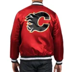 Calgary Flames Red O-Line Satin Jacket