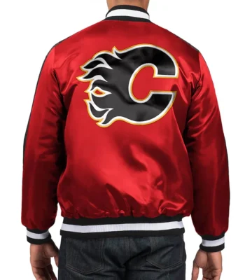 Calgary Flames Red O-Line Satin Jacket