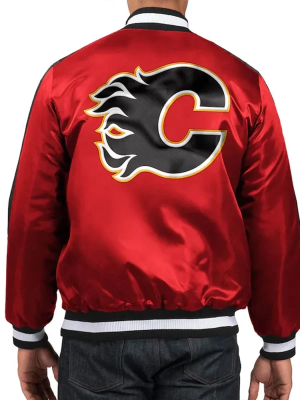Calgary Flames Red O-Line Satin Jacket