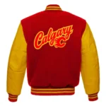 Calgary Flames Red and Gold Varsity Jacket