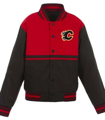 Calgary Flames Youth Black and Red Jacket