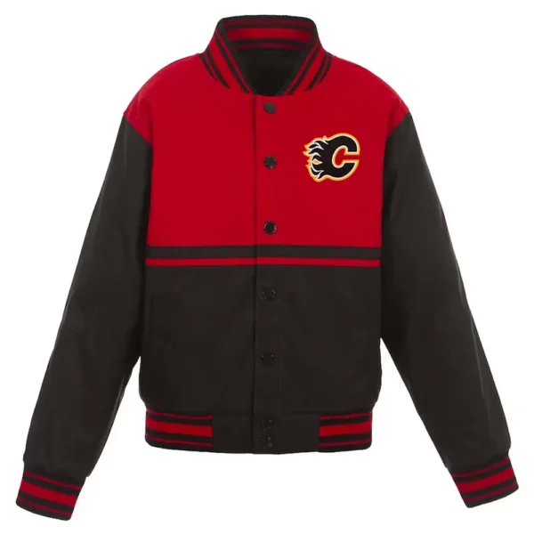 Calgary Flames Youth Black and Red Jacket