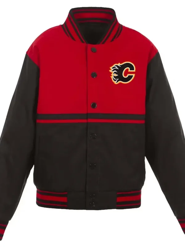Calgary Flames Youth Black and Red Jacket