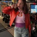 Carmen B. Sanchez Electric Bloom S01 Orange Leather Jacket
