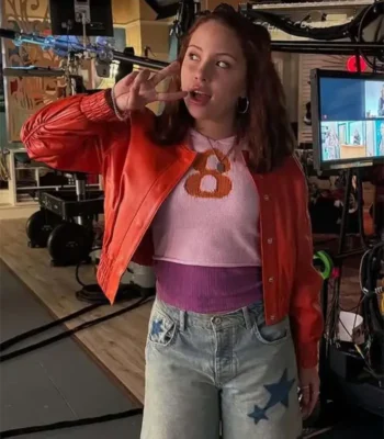 Carmen B. Sanchez Electric Bloom S01 Orange Leather Jacket