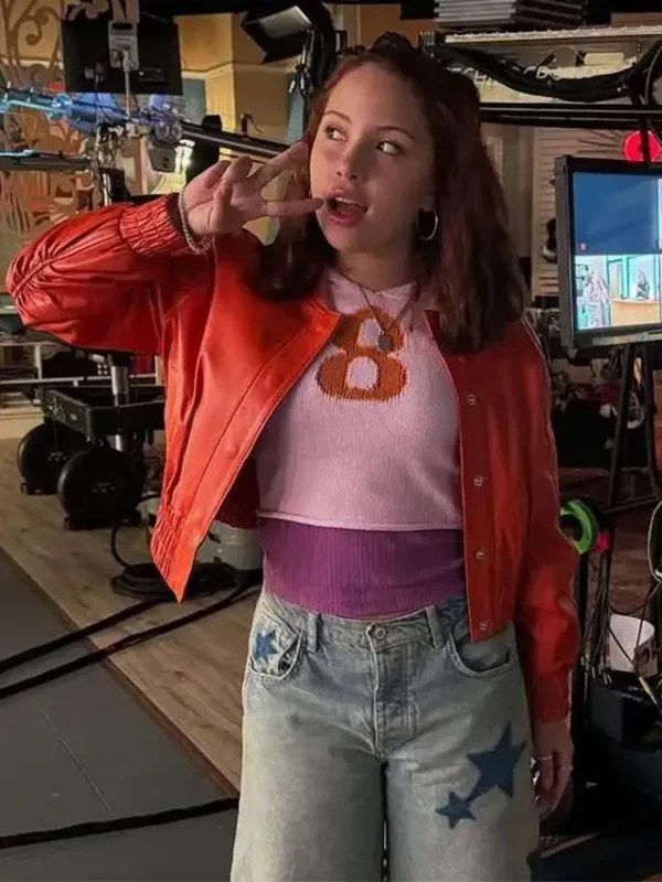 Carmen B. Sanchez Electric Bloom S01 Orange Leather Jacket
