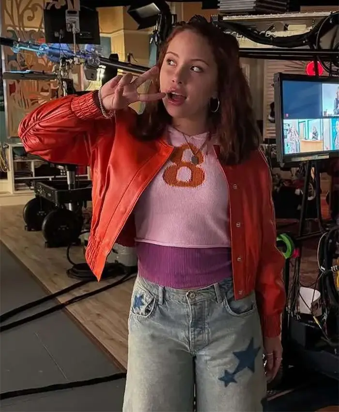 Carmen B. Sanchez Electric Bloom S01 Orange Leather Jacket Carmen B. Sanchez Electric Bloom S01 Orange Leather Jacket