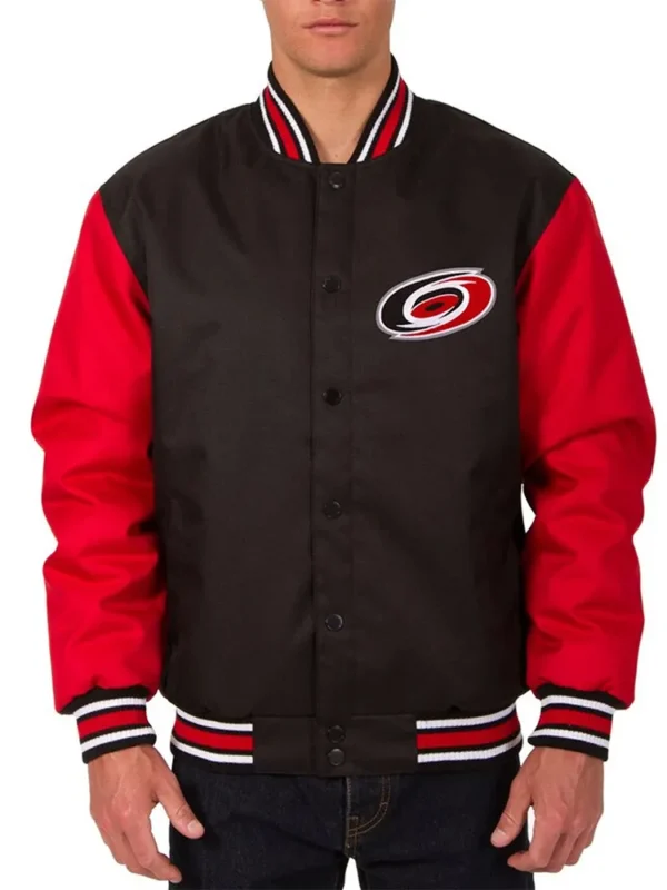 Carolina Hurricanes Black and Red Poly-Twill Jacket