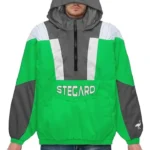 Charlie Green And Grey Stegaro Hooded Jacket