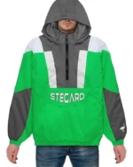 Charlie Green And Grey Stegaro Hooded Jacket