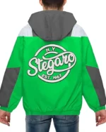 Charlie Green And Grey Stegaro Hooded Jacket