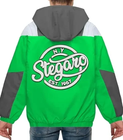 Charlie Green And Grey Stegaro Hooded Jacket