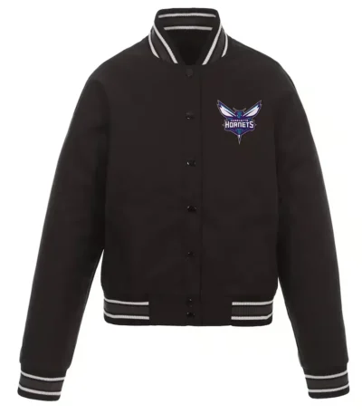 Charlotte Hornets Black Poly Twill Jacket