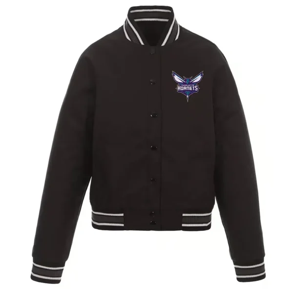 Charlotte Hornets Black Poly Twill Jacket