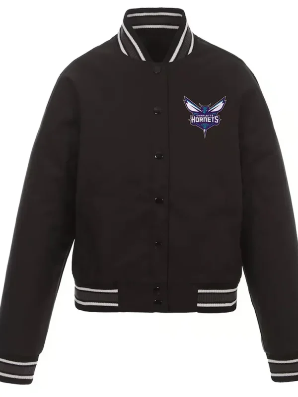 Charlotte Hornets Black Poly Twill Jacket