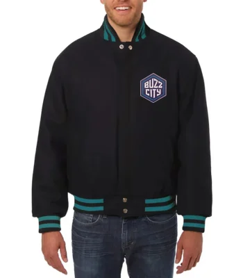 Charlotte Hornets Black Varsity Wool Jacket