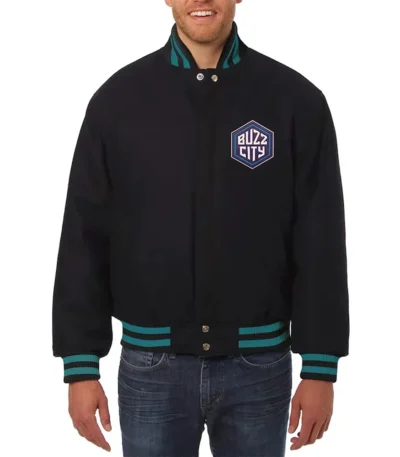 Charlotte Hornets Black Varsity Wool Jacket