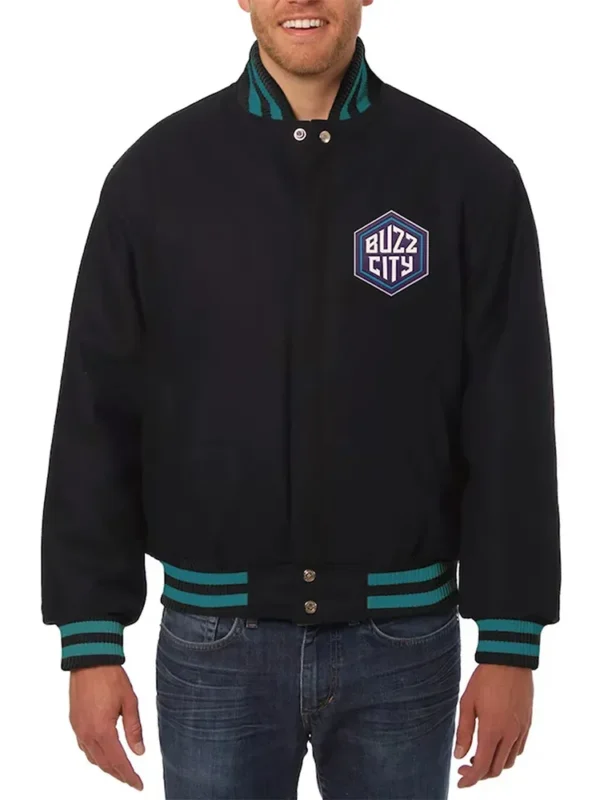 Charlotte Hornets Black Varsity Wool Jacket